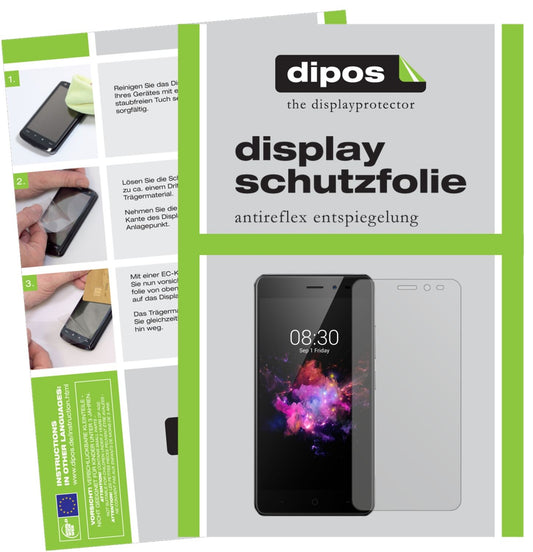 Matte Displayschutzfolie von dipos passend für TP-LINK Neffos X1 Lite, präziser Zuschnitt und blasenfrei montiert