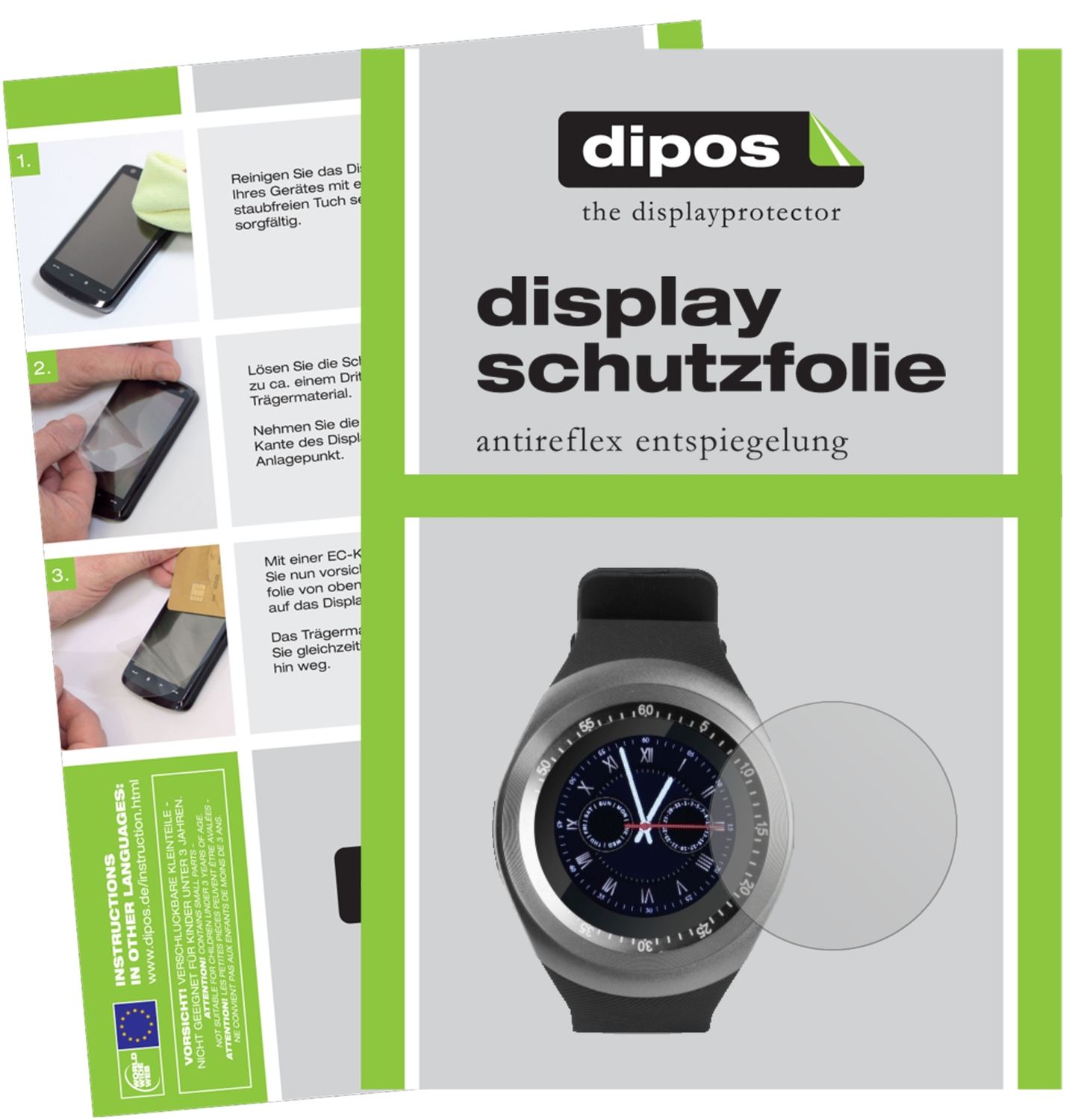 Matte Displayschutzfolie von dipos passend für TrendGeek TG-SW1 Smartwatch, präziser Zuschnitt und blasenfrei montiert
