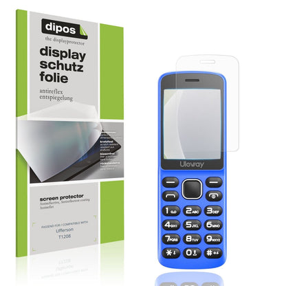 Matte Displayschutzfolie von dipos passend für Ufferson T1208, präziser Zuschnitt und blasenfrei montiert