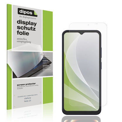 Matte Displayschutzfolie von dipos passend für Ulefone Note 23, präziser Zuschnitt und blasenfrei montiert