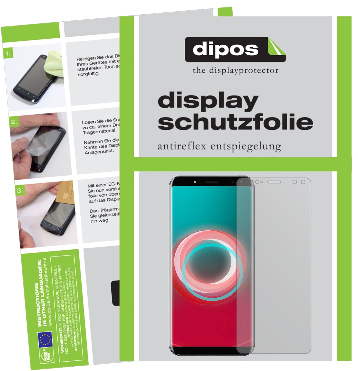Matte Displayschutzfolie von dipos passend für Ulefone Power 3S, präziser Zuschnitt und blasenfrei montiert