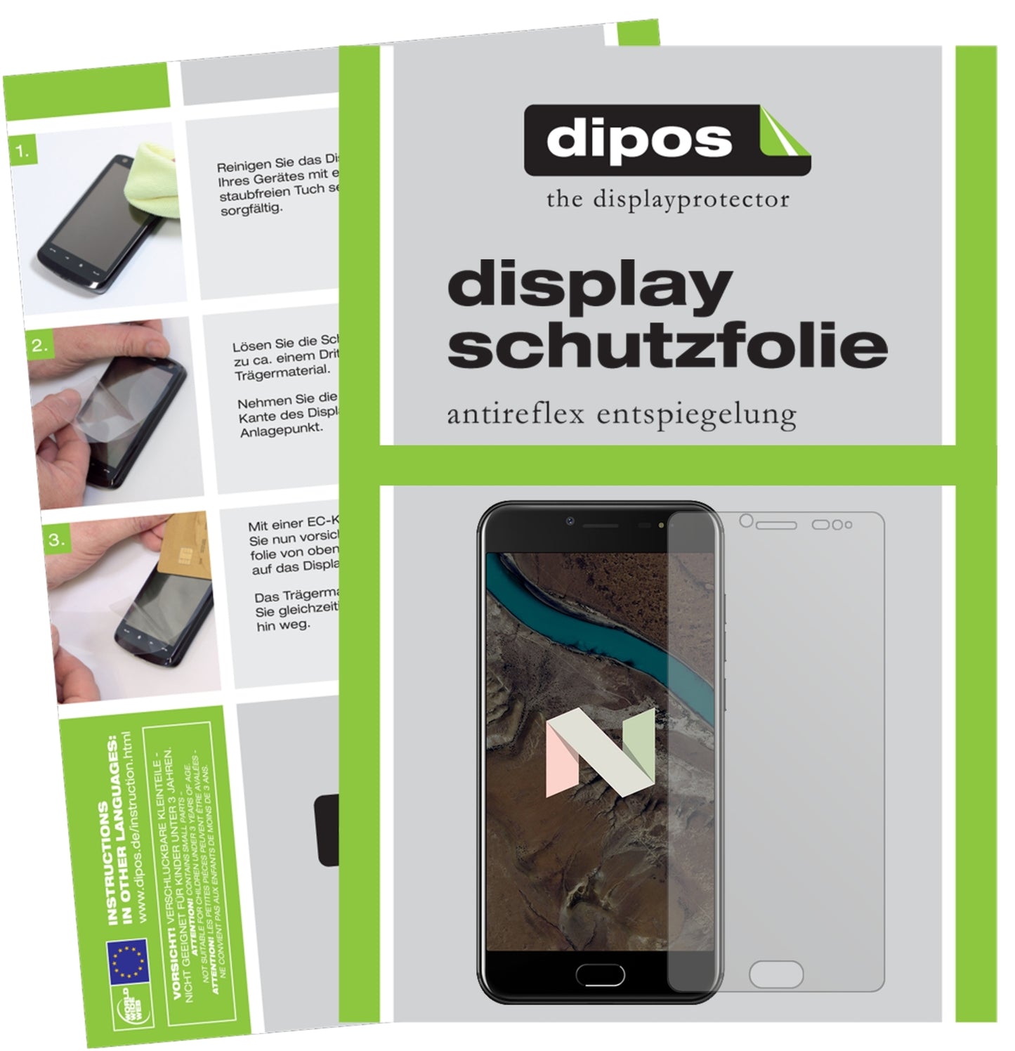 Matte Displayschutzfolie von dipos passend für Ulefone T1 Premium, präziser Zuschnitt und blasenfrei montiert