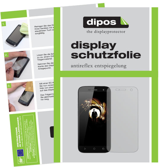 Matte Displayschutzfolie von dipos passend für Ulefone U007 Pro, präziser Zuschnitt und blasenfrei montiert