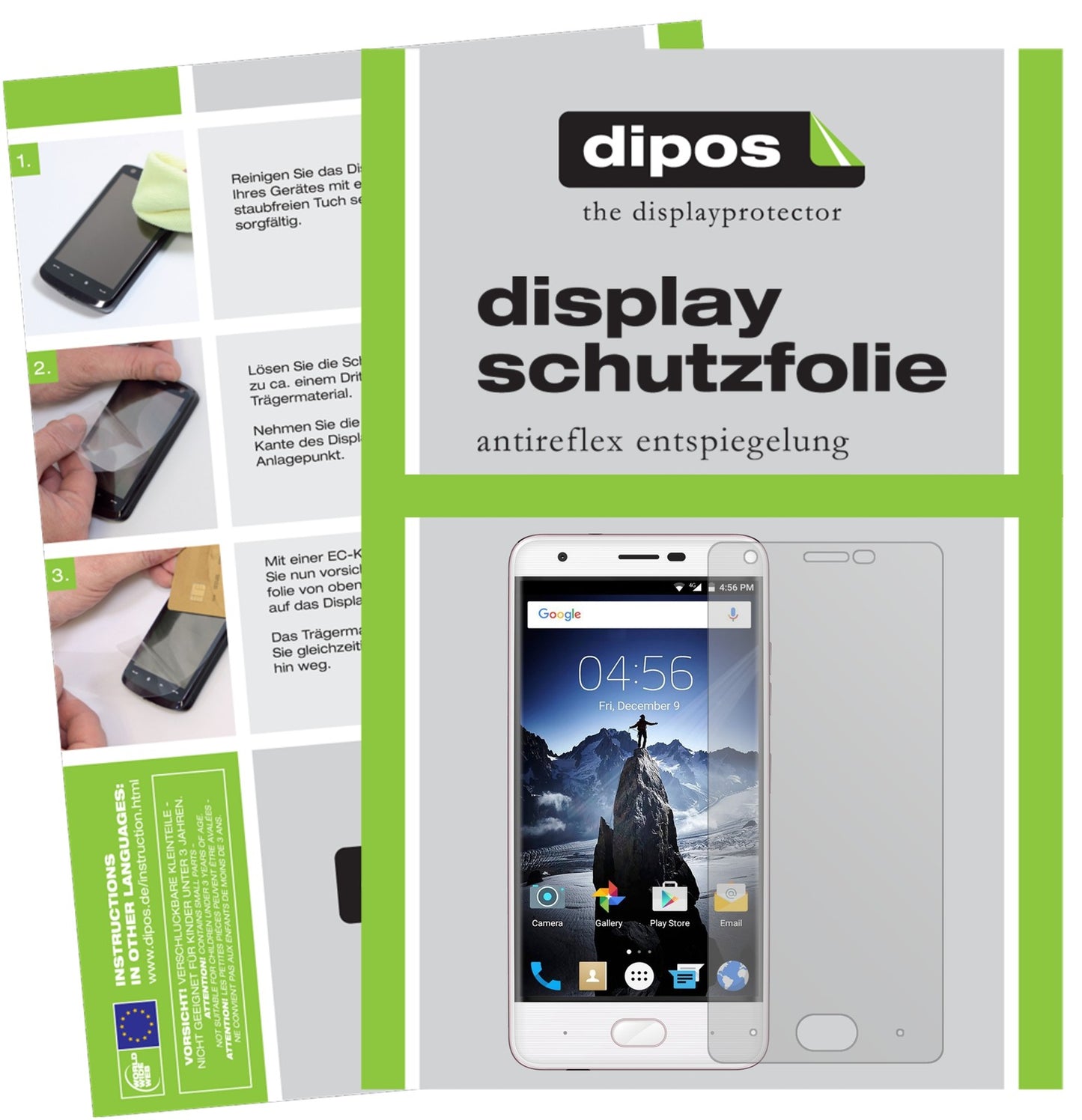 Matte Displayschutzfolie von dipos passend für Ulefone U008 Pro, präziser Zuschnitt und blasenfrei montiert