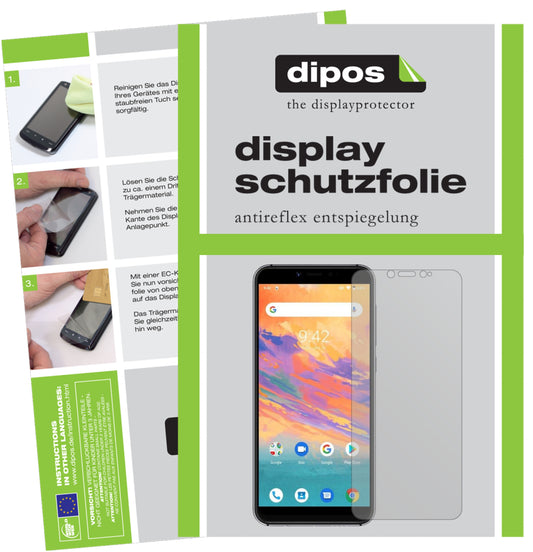 Matte Displayschutzfolie von dipos passend für Umidigi A3S, präziser Zuschnitt und blasenfrei montiert