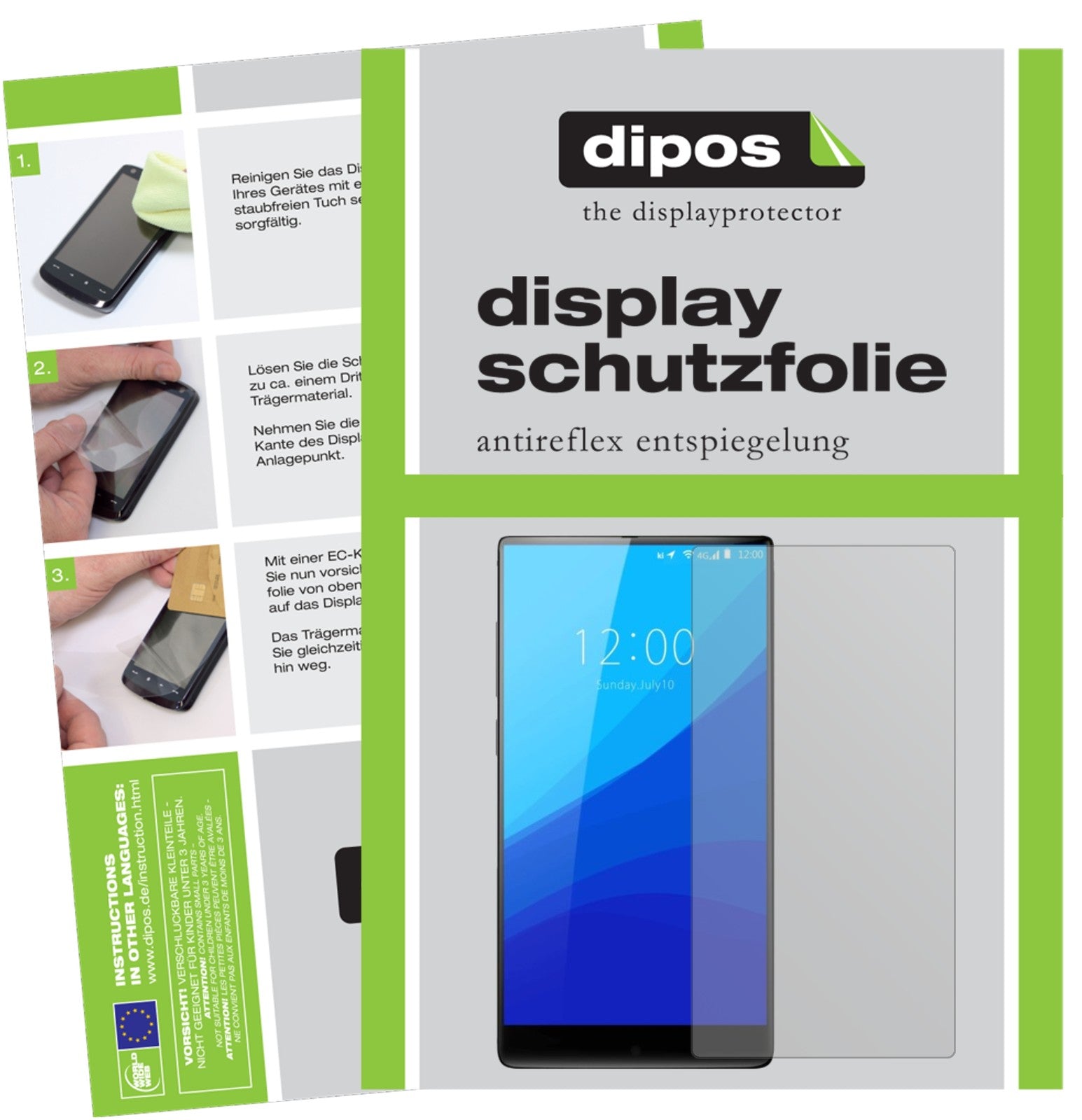 Matte Displayschutzfolie von dipos passend für Umidigi Crystal Plus, präziser Zuschnitt und blasenfrei montiert