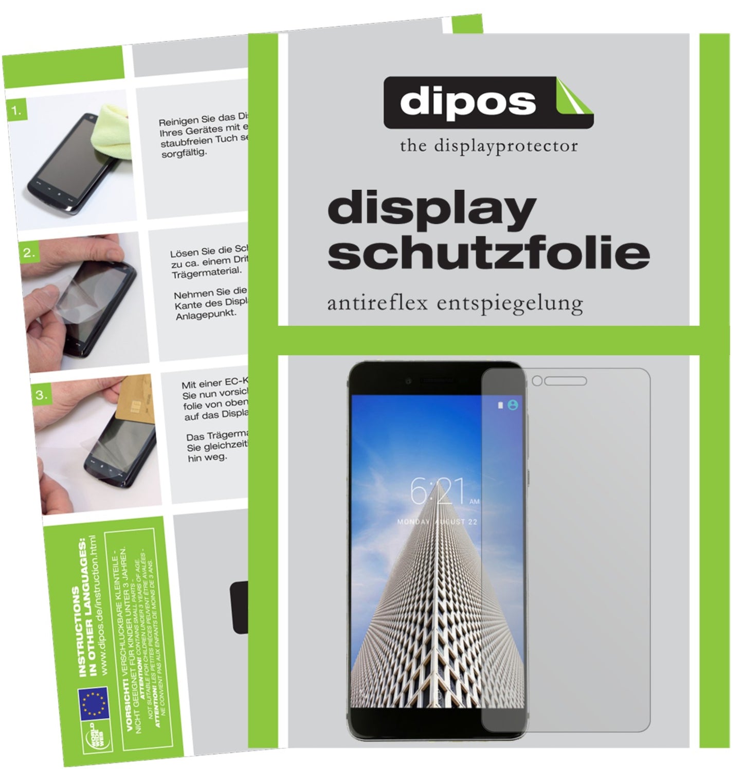 Matte Displayschutzfolie von dipos passend für Vernee Mars Pro, präziser Zuschnitt und blasenfrei montiert