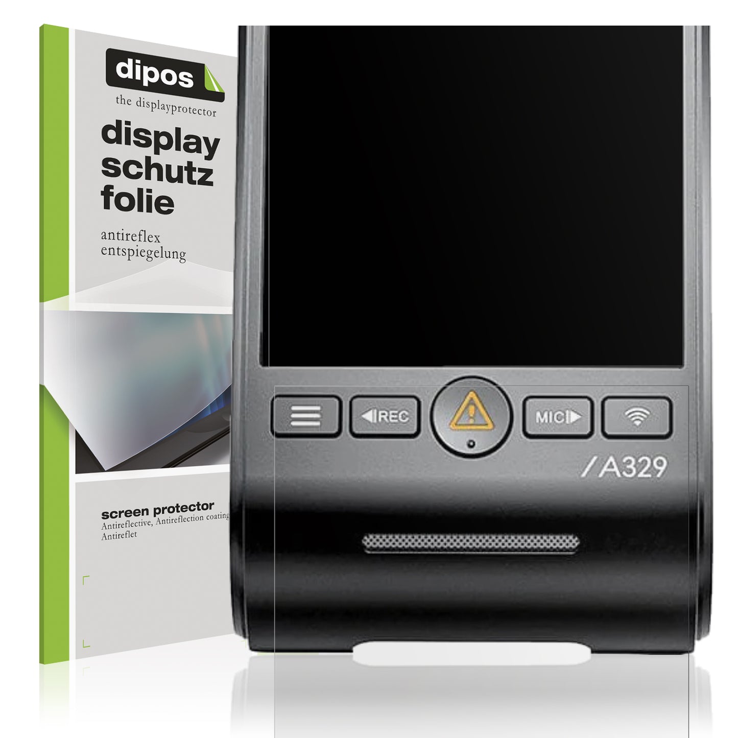 Matte Displayschutzfolie von dipos passend für VIOFO A329 2CH Dashcam, präziser Zuschnitt und blasenfrei montiert
