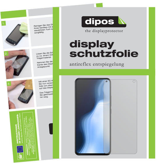 Matte Displayschutzfolie von dipos passend für Vivo S5, präziser Zuschnitt und blasenfrei montiert