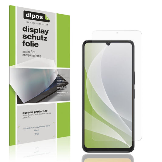 Matte Displayschutzfolie von dipos passend für Vivo T5e, präziser Zuschnitt und blasenfrei montiert