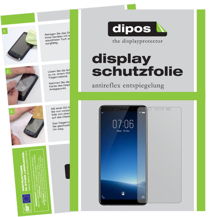 Matte Displayschutzfolie von dipos passend für Vivo V7, präziser Zuschnitt und blasenfrei montiert