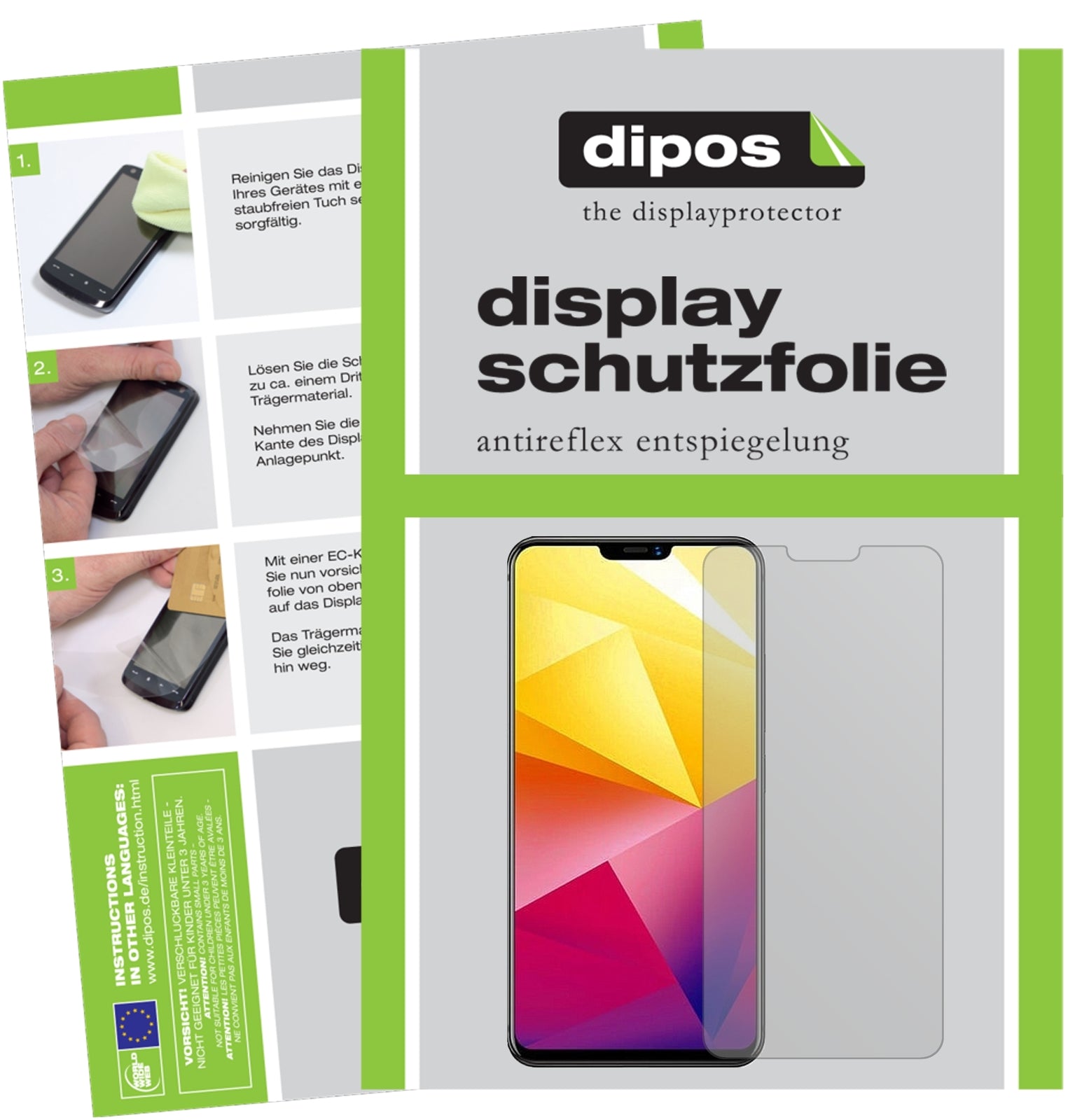 Matte Displayschutzfolie von dipos passend für Vivo X21i, präziser Zuschnitt und blasenfrei montiert