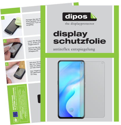 Matte Displayschutzfolie von dipos passend für Vivo X30 Pro, präziser Zuschnitt und blasenfrei montiert