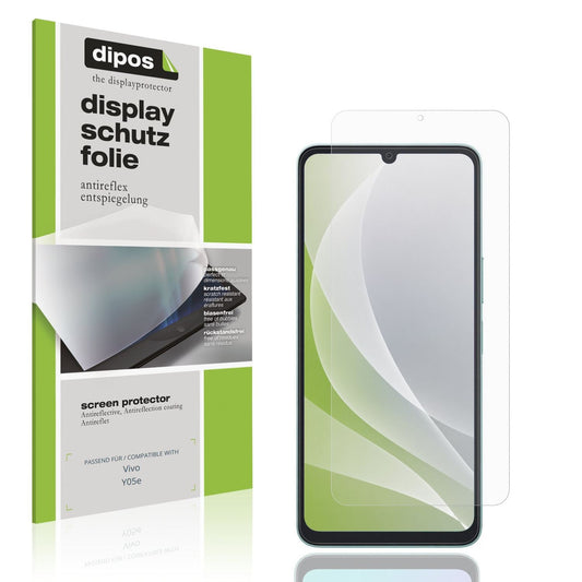 Matte Displayschutzfolie von dipos passend für Vivo Y05e, präziser Zuschnitt und blasenfrei montiert