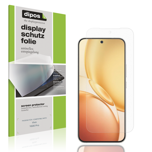 Matte Displayschutzfolie von dipos passend für Vivo Y600 Pro, präziser Zuschnitt und blasenfrei montiert