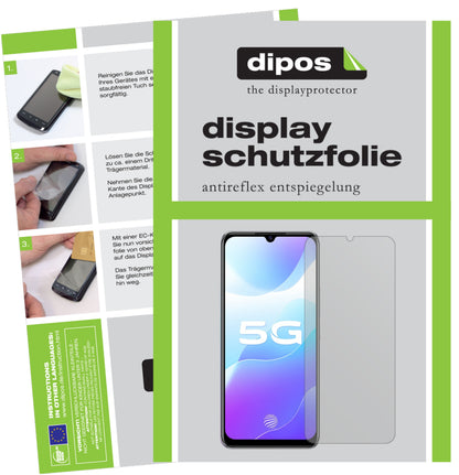 Matte Displayschutzfolie von dipos passend für Vivo Y73s 5G, präziser Zuschnitt und blasenfrei montiert