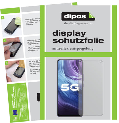 Matte Displayschutzfolie von dipos passend für Vivo Z6 5G, präziser Zuschnitt und blasenfrei montiert