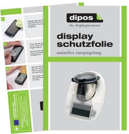 Matte Displayschutzfolie von dipos passend für Vorwerk Thermomix TM6, präziser Zuschnitt und blasenfrei montiert