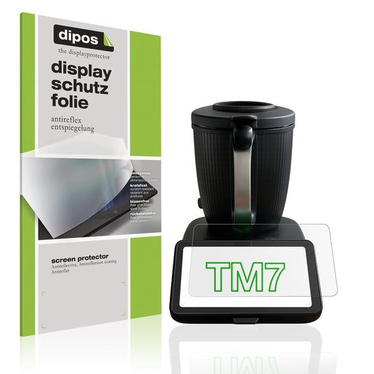 Matte Displayschutzfolie von dipos passend für Vorwerk Thermomix TM7, präziser Zuschnitt und blasenfrei montiert
