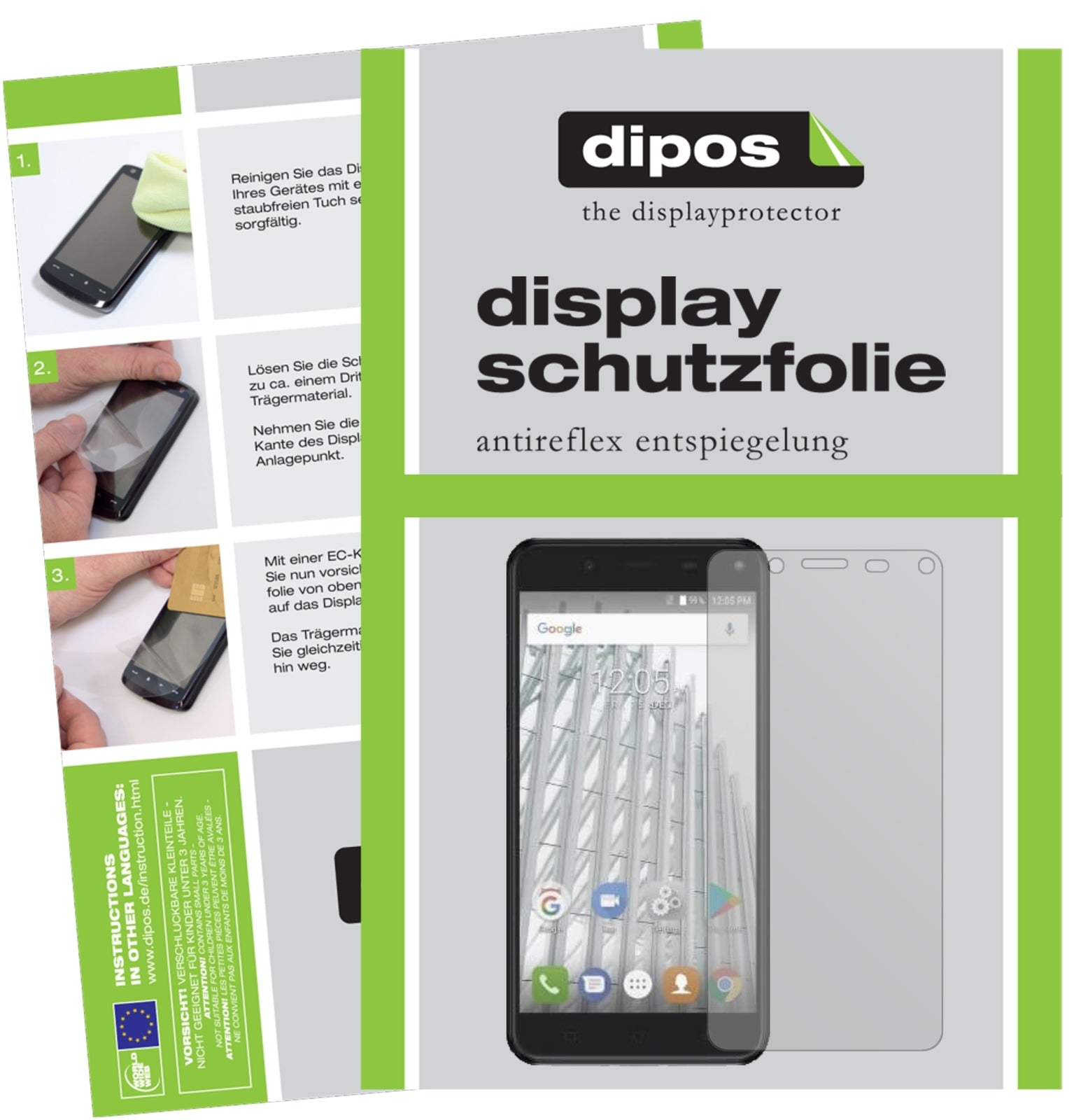 Matte Displayschutzfolie von dipos passend für Walton Primo HM4i, präziser Zuschnitt und blasenfrei montiert