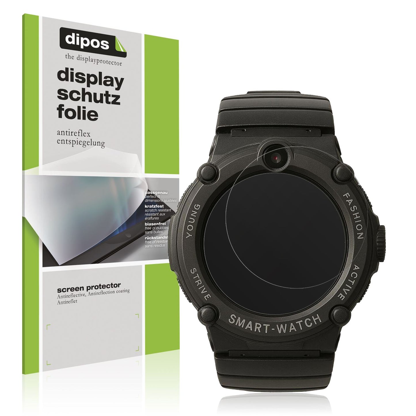Matte Displayschutzfolie von dipos passend für Watchmark GPS Watch Kids, präziser Zuschnitt und blasenfrei montiert