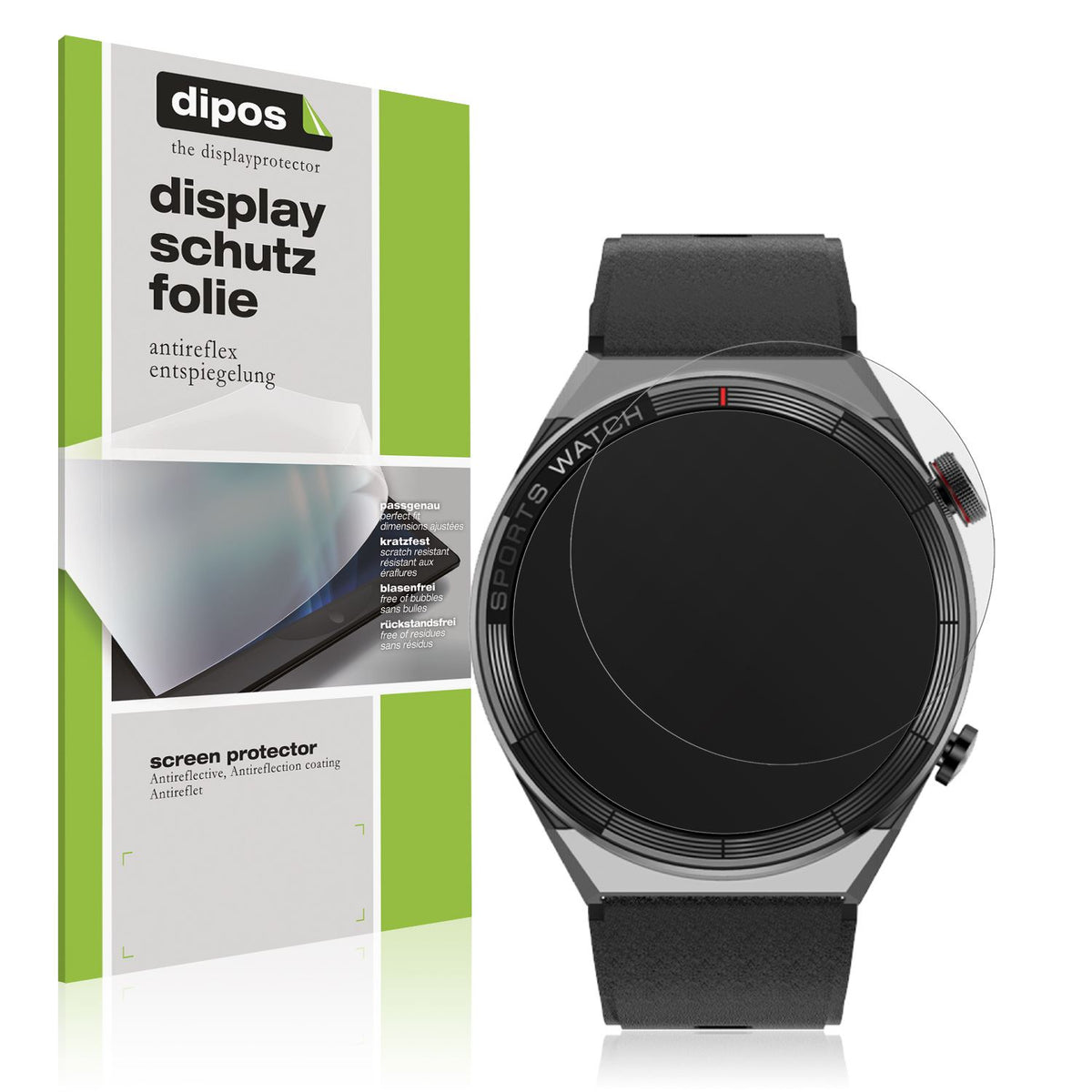 Matte Displayschutzfolie von dipos passend für Watchmark Maverick, präziser Zuschnitt und blasenfrei montiert