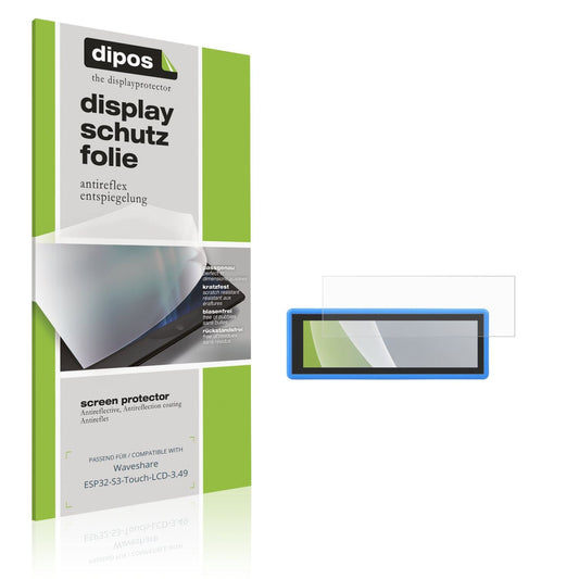 Matte Displayschutzfolie von dipos passend für Waveshare ESP32-S3-Touch-LCD-3.49, präziser Zuschnitt und blasenfrei montiert