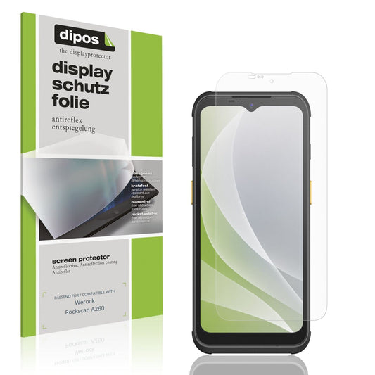 Matte Displayschutzfolie von dipos passend für Werock Rockscan A260, präziser Zuschnitt und blasenfrei montiert