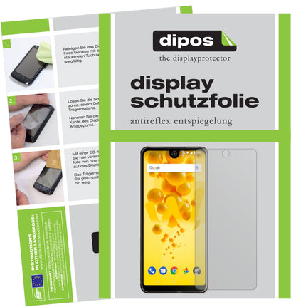 Matte Displayschutzfolie von dipos passend für Wiko View 2 Pro, präziser Zuschnitt und blasenfrei montiert