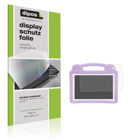 Matte Displayschutzfolie von dipos passend für Wilgoon Kids Tablet 10.1, präziser Zuschnitt und blasenfrei montiert