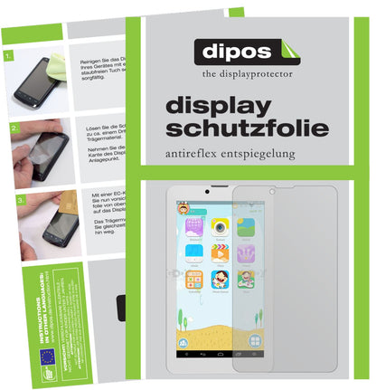 Matte Displayschutzfolie von dipos passend für XGODY X701 7 Zoll, präziser Zuschnitt und blasenfrei montiert