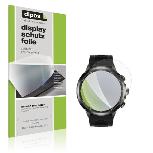 Matte Displayschutzfolie von dipos passend für Xiaomi Black Shark Watch X Pro, präziser Zuschnitt und blasenfrei montiert