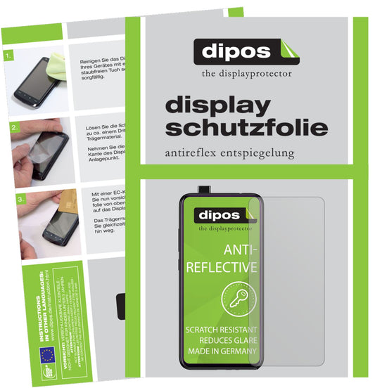 Matte Displayschutzfolie von dipos passend für Xiaomi Mi 9T Pro, präziser Zuschnitt und blasenfrei montiert