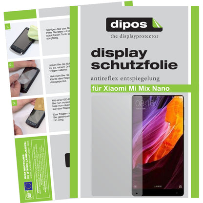 Matte Displayschutzfolie von dipos passend für Xiaomi Mi Mix Nano, präziser Zuschnitt und blasenfrei montiert