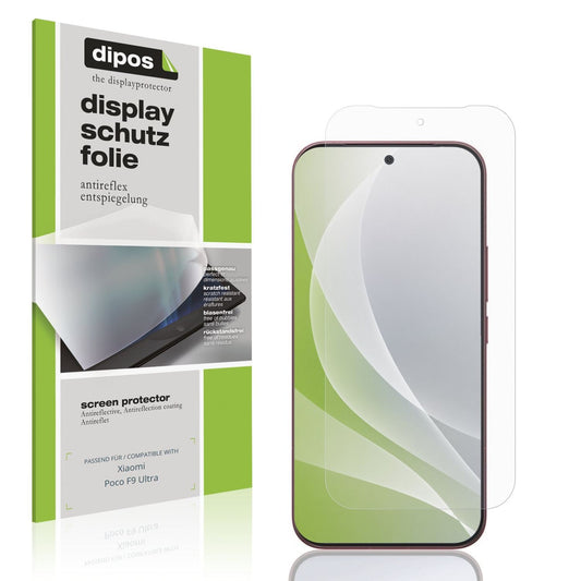 Matte Displayschutzfolie von dipos passend für Xiaomi Poco F9 Ultra, präziser Zuschnitt und blasenfrei montiert