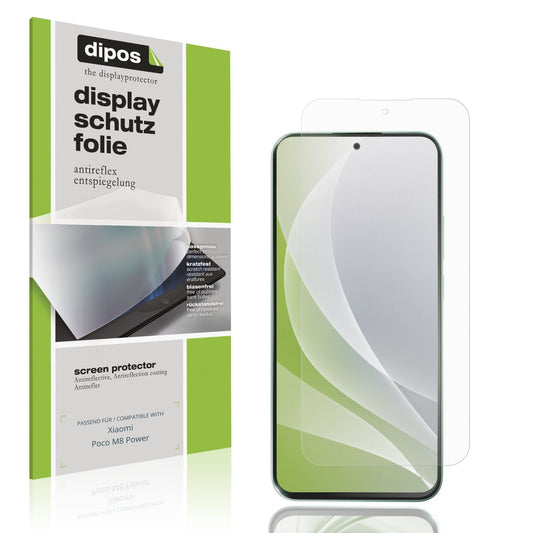Matte Displayschutzfolie von dipos passend für Xiaomi Poco M8 Power, präziser Zuschnitt und blasenfrei montiert