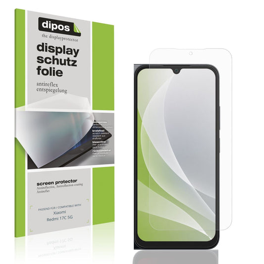 Matte Displayschutzfolie von dipos passend für Xiaomi Redmi 17C 5G, präziser Zuschnitt und blasenfrei montiert