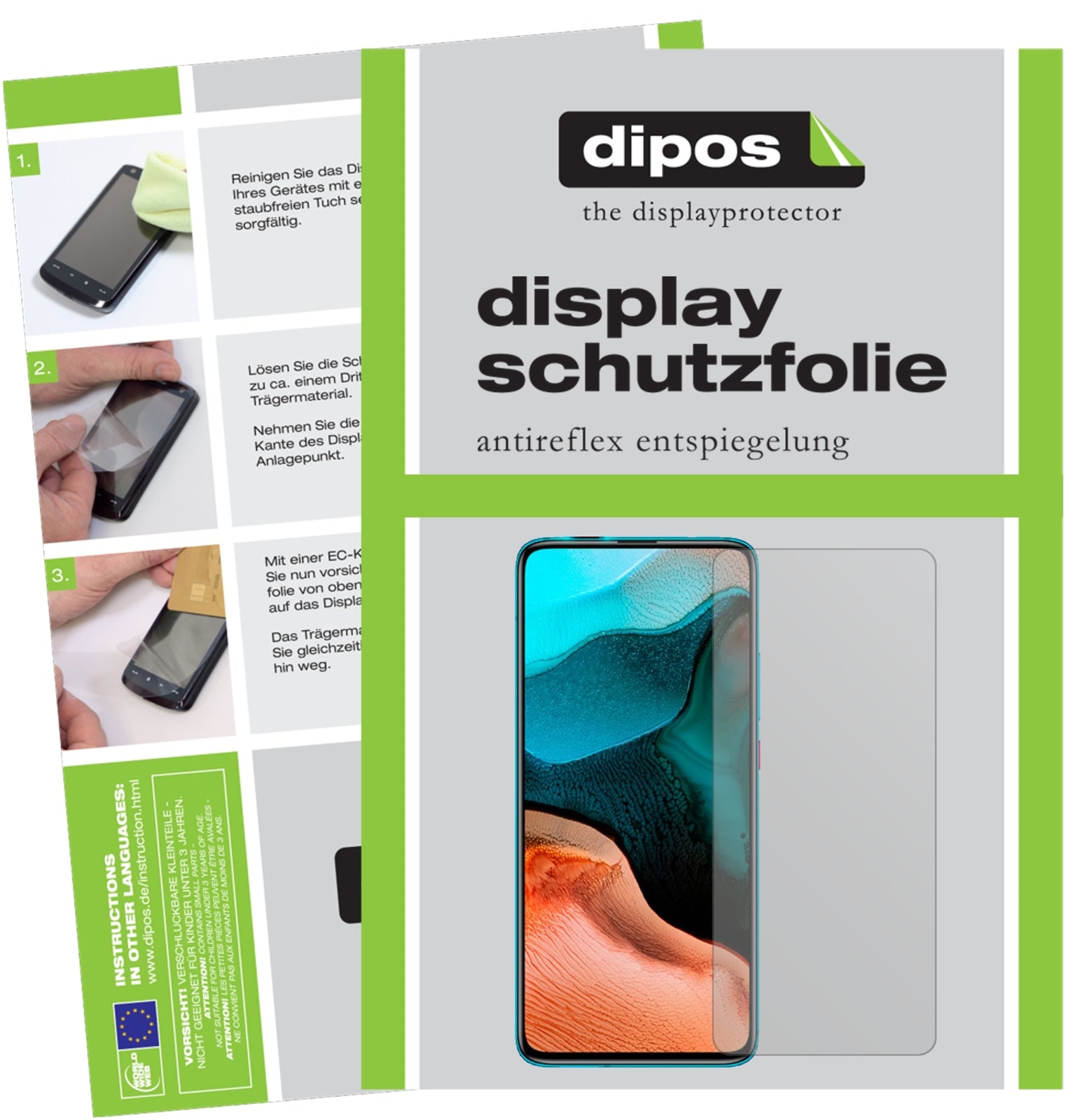 Matte Displayschutzfolie von dipos passend für Xiaomi Redmi K30 Pro Zoom, präziser Zuschnitt und blasenfrei montiert