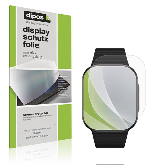 Matte Displayschutzfolie von dipos passend für Xiaomi Redmi Watch 6 Lite, präziser Zuschnitt und blasenfrei montiert