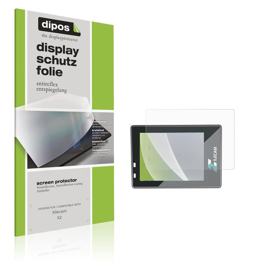 Matte Displayschutzfolie von dipos passend für Xilecam X2, präziser Zuschnitt und blasenfrei montiert