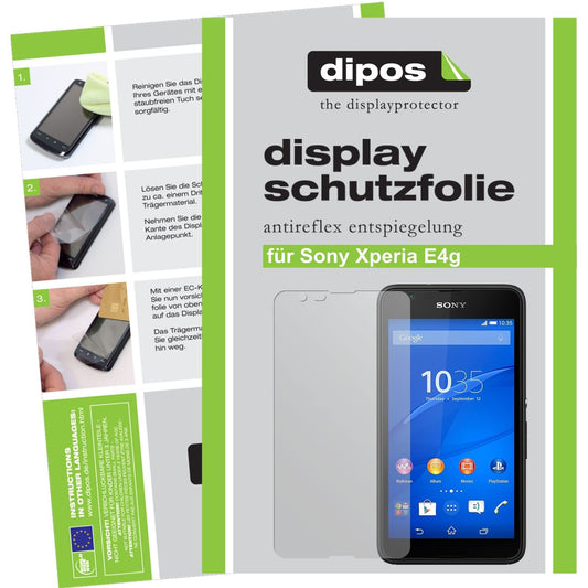 Matte Displayschutzfolie von dipos passend für Xperia E4g Sony, präziser Zuschnitt und blasenfrei montiert