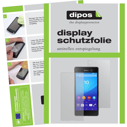 Matte Displayschutzfolie von dipos passend für Xperia M5 Sony, präziser Zuschnitt und blasenfrei montiert