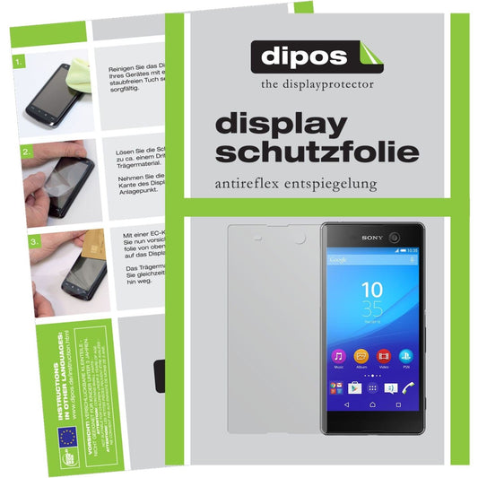 Matte Displayschutzfolie von dipos passend für Xperia M5 Sony, präziser Zuschnitt und blasenfrei montiert