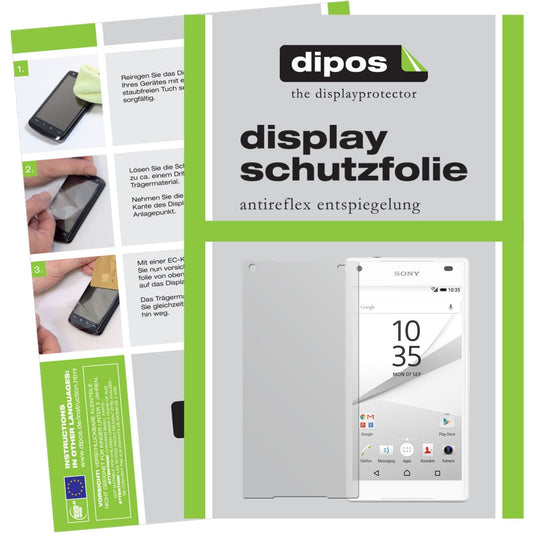 Matte Displayschutzfolie von dipos passend für Xperia Z5 Compact Sony, präziser Zuschnitt und blasenfrei montiert