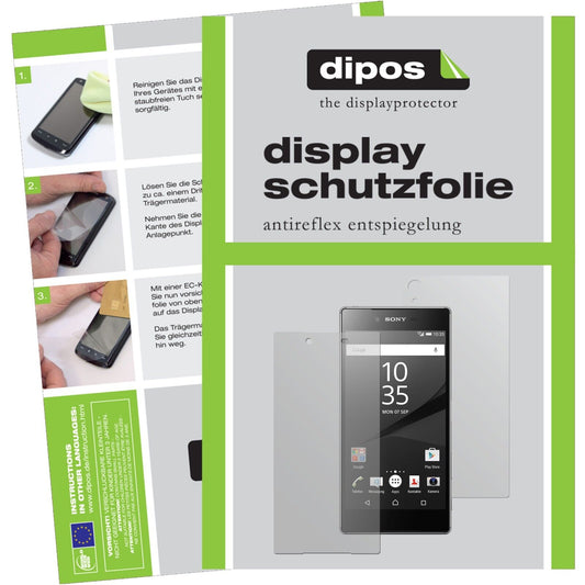 Matte Displayschutzfolie von dipos passend für Xperia Z5 Premium Sony, präziser Zuschnitt und blasenfrei montiert