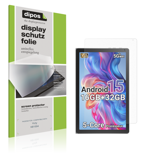 Matte Displayschutzfolie von dipos passend für Yicty KB1004, präziser Zuschnitt und blasenfrei montiert