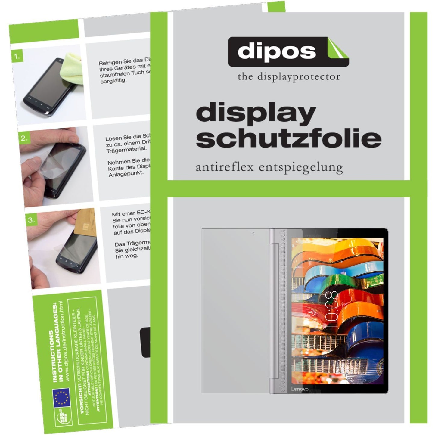 Matte Displayschutzfolie von dipos passend für Yoga Tablet 3 Pro (10 Zoll) Lenovo, präziser Zuschnitt und blasenfrei montiert