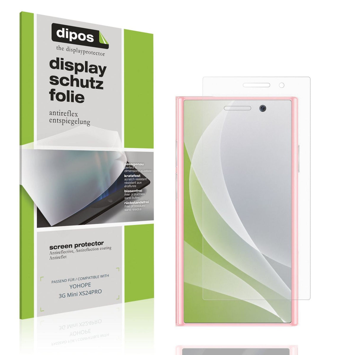 Matte Displayschutzfolie von dipos passend für YOHOPE 3G Mini XS24PRO, präziser Zuschnitt und blasenfrei montiert