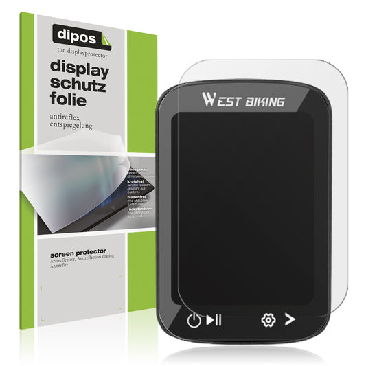 Matte Displayschutzfolie von dipos passend für Yongness Bike Computer, präziser Zuschnitt und blasenfrei montiert
