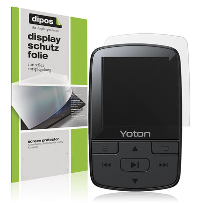 Matte Displayschutzfolie von dipos passend für YOTON YM03 MP3-Player, präziser Zuschnitt und blasenfrei montiert
